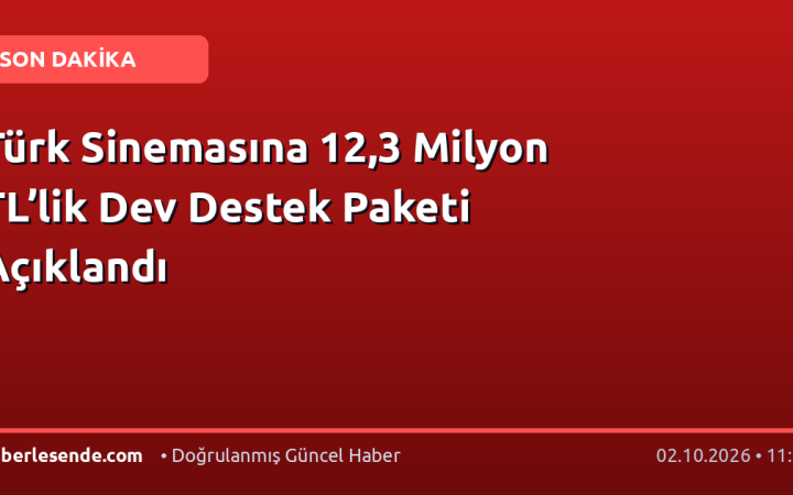 Türk Sinemasına 12,3 Milyon TL’lik Dev Destek Paketi Açıklandı