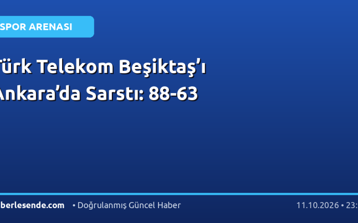 Türk Telekom Beşiktaş’ı Ankara’da Sarstı: 88-63