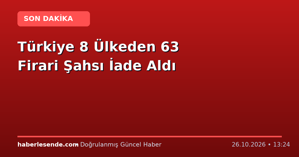 Türkiye 8 Ülkeden 63 Firari Şahsı İade Aldı