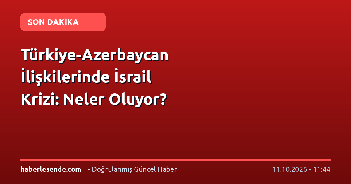Türkiye-Azerbaycan İlişkilerinde İsrail Krizi: Neler Oluyor?