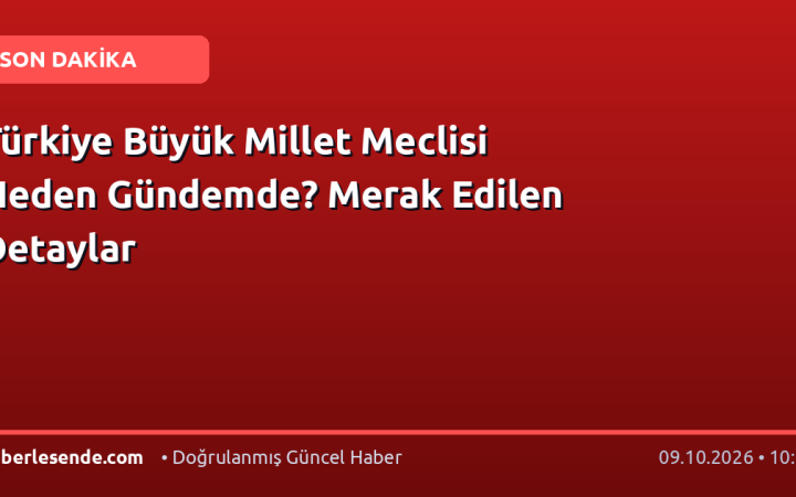 Türkiye Büyük Millet Meclisi Neden Gündemde? Merak Edilen Detaylar