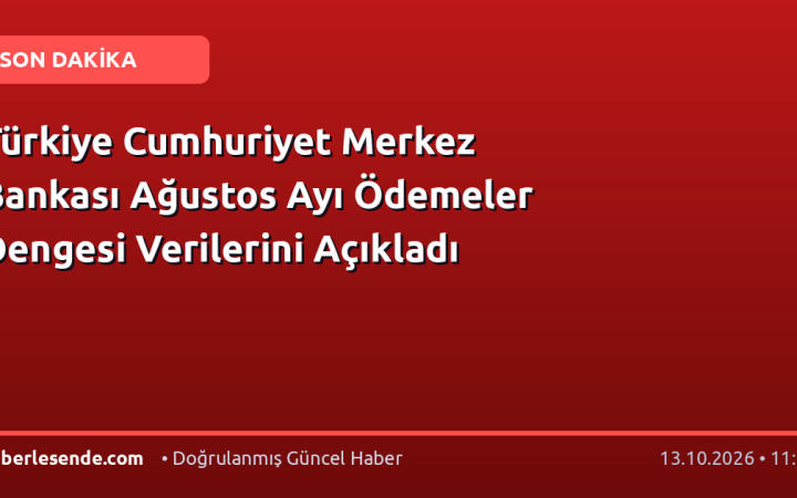Türkiye Cumhuriyet Merkez Bankası Ağustos Ayı Ödemeler Dengesi Verilerini Açıkladı