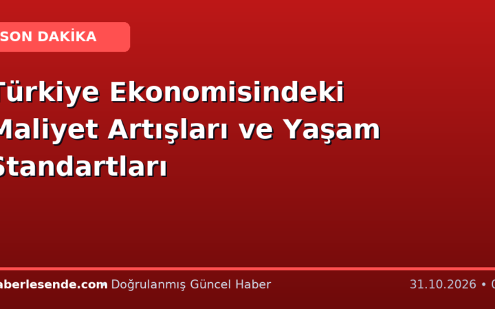 Türkiye Ekonomisindeki Maliyet Artışları ve Yaşam Standartları