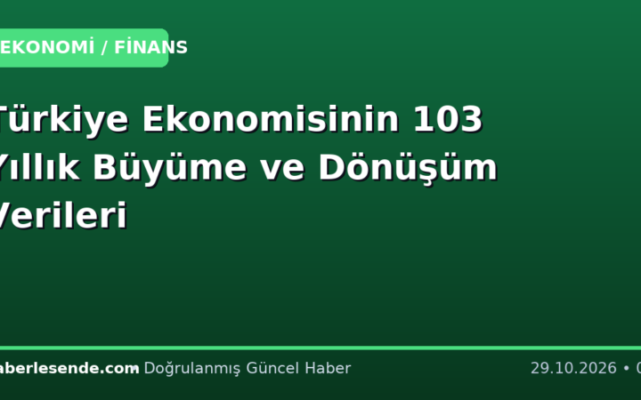 Türkiye Ekonomisinin 103 Yıllık Büyüme ve Dönüşüm Verileri