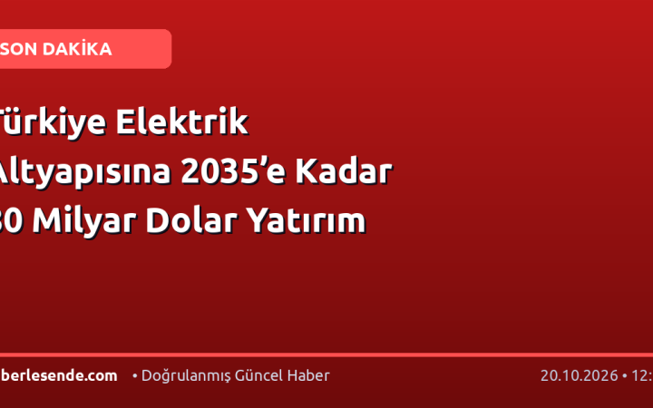 Türkiye Elektrik Altyapısına 2035’e Kadar 80 Milyar Dolar Yatırım