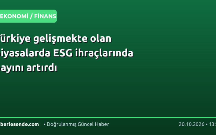 Türkiye gelişmekte olan piyasalarda ESG ihraçlarında payını artırdı