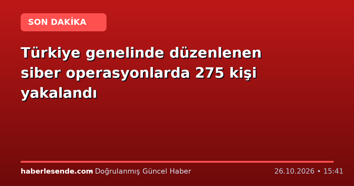 Türkiye genelinde düzenlenen siber operasyonlarda 275 kişi yakalandı