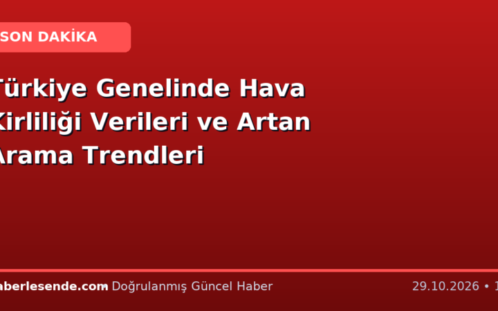Türkiye Genelinde Hava Kirliliği Verileri ve Artan Arama Trendleri
