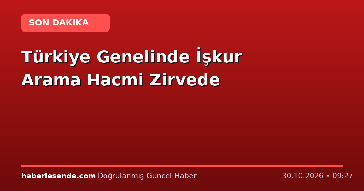 Türkiye Genelinde İşkur Arama Hacmi Zirvede