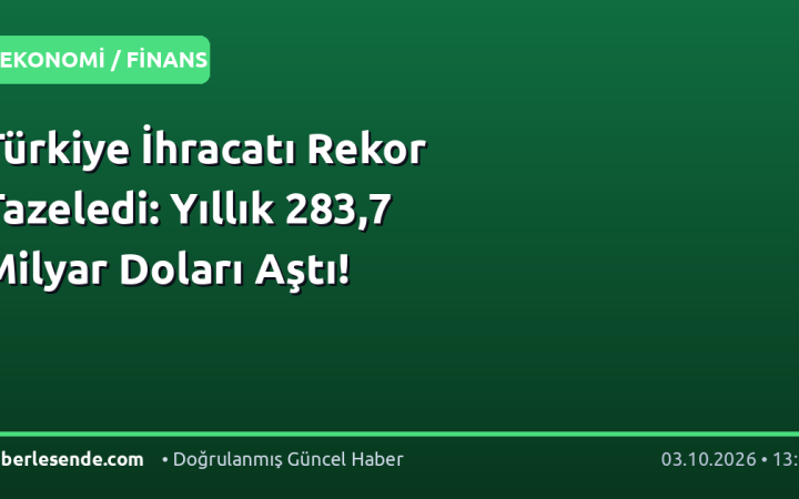 Türkiye İhracatı Rekor Tazeledi: Yıllık 283,7 Milyar Doları Aştı!
