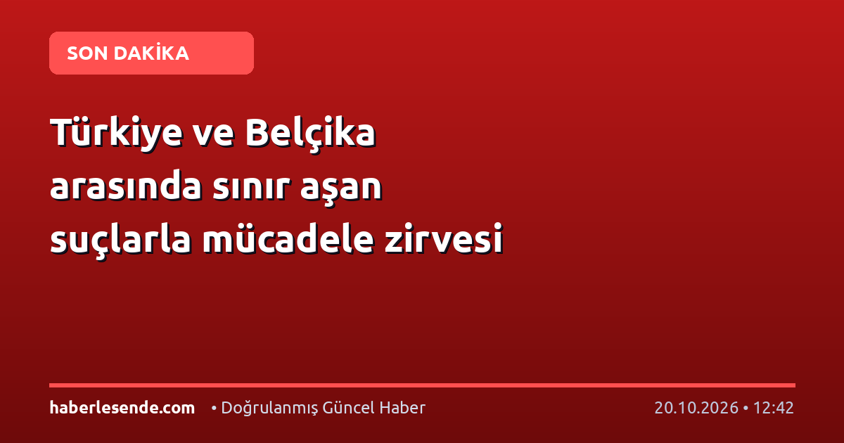Türkiye ve Belçika arasında sınır aşan suçlarla mücadele zirvesi
