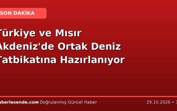 Türkiye ve Mısır Akdeniz'de Ortak Deniz Tatbikatına Hazırlanıyor