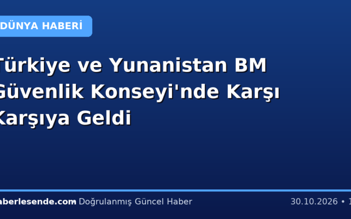 Türkiye ve Yunanistan BM Güvenlik Konseyi'nde Karşı Karşıya Geldi