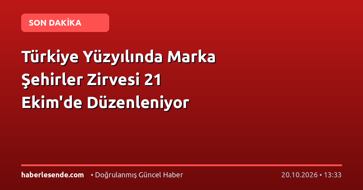 Türkiye Yüzyılında Marka Şehirler Zirvesi 21 Ekim'de Düzenleniyor