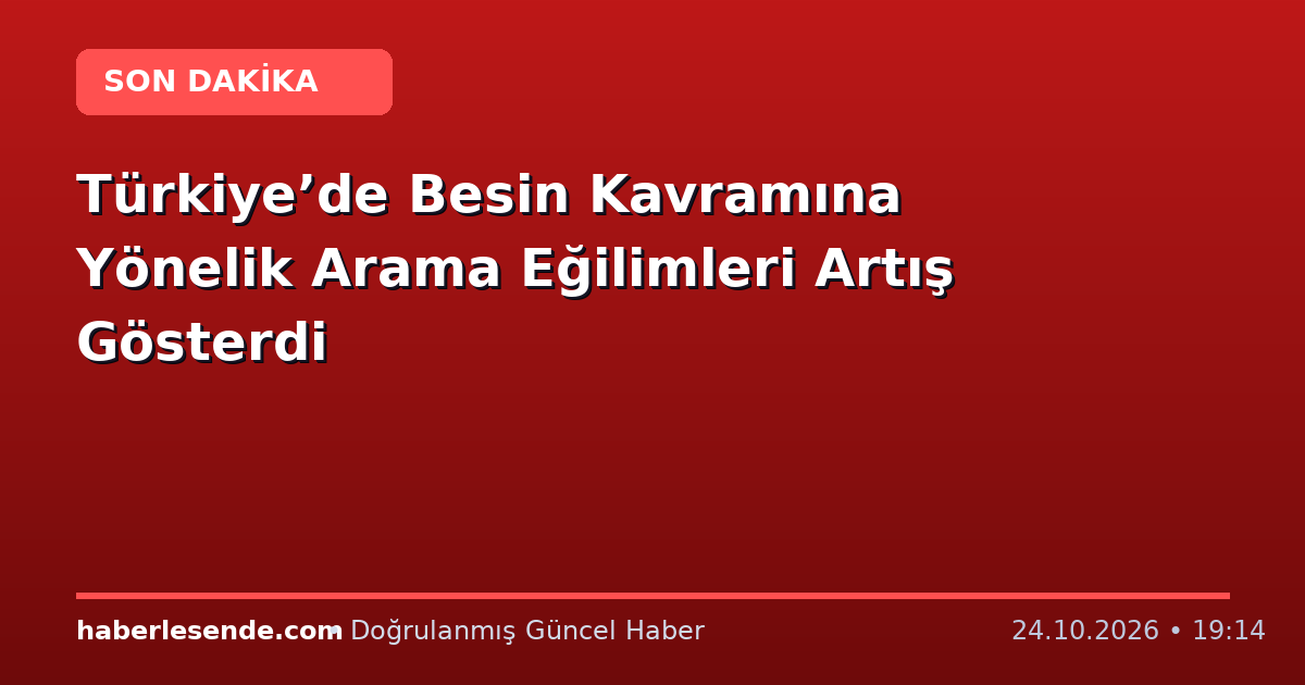 Türkiye’de Besin Kavramına Yönelik Arama Eğilimleri Artış Gösterdi