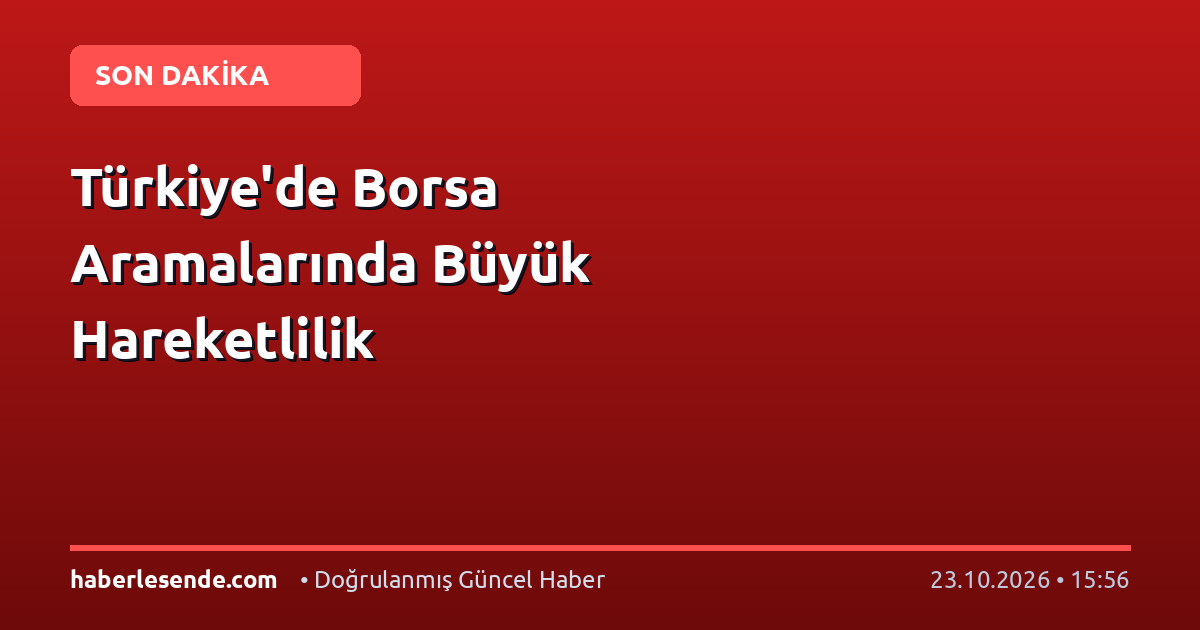 Türkiye'de Borsa Aramalarında Büyük Hareketlilik