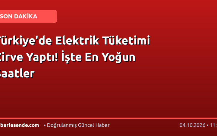 Türkiye'de Elektrik Tüketimi Zirve Yaptı! İşte En Yoğun Saatler