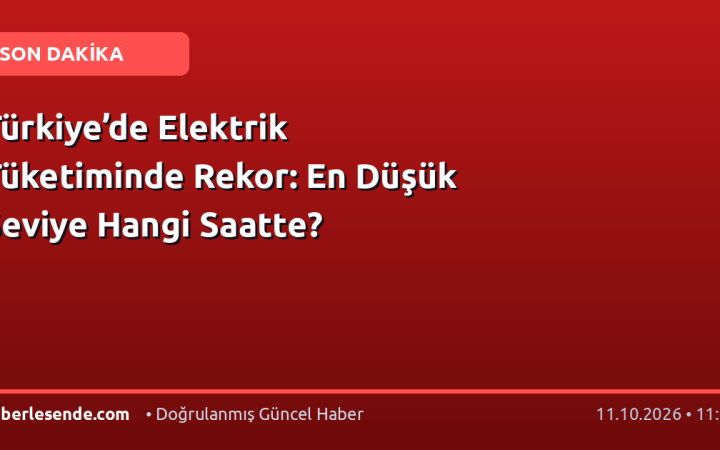 Türkiye’de Elektrik Tüketiminde Rekor: En Düşük Seviye Hangi Saatte?