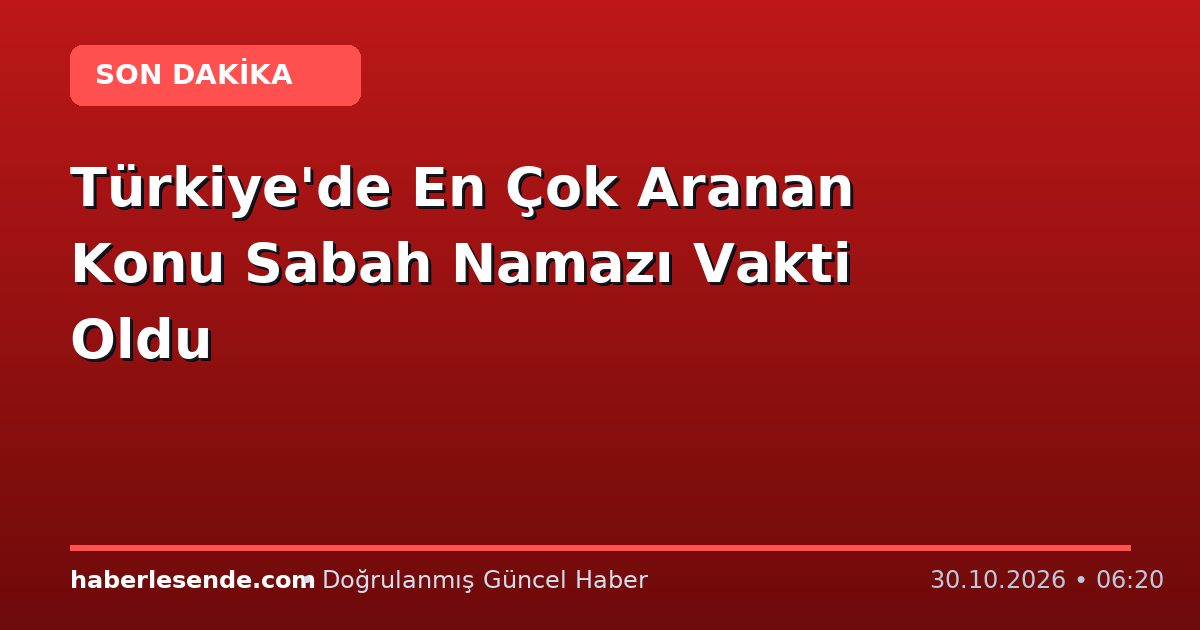 Türkiye'de En Çok Aranan Konu Sabah Namazı Vakti Oldu