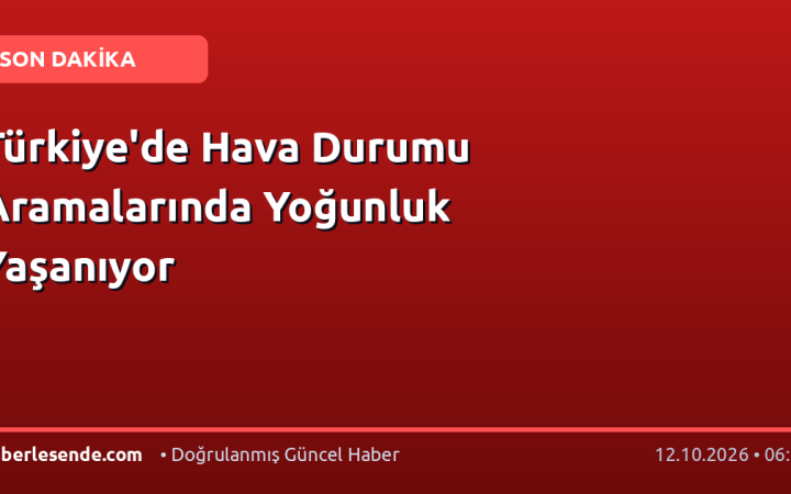 Türkiye'de Hava Durumu Aramalarında Yoğunluk Yaşanıyor