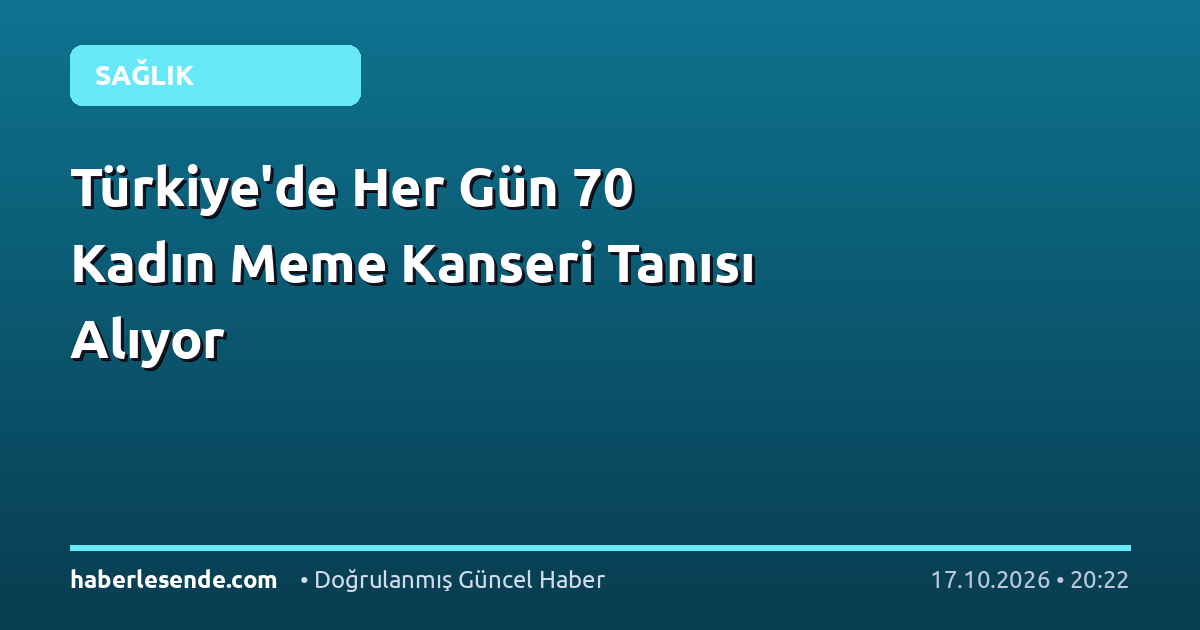 Türkiye'de Her Gün 70 Kadın Meme Kanseri Tanısı Alıyor