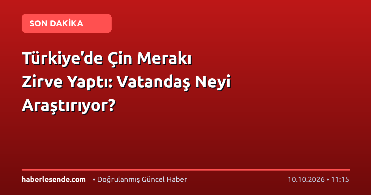 Türkiye’de Çin Merakı Zirve Yaptı: Vatandaş Neyi Araştırıyor?