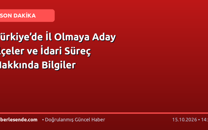 Türkiye’de İl Olmaya Aday İlçeler ve İdari Süreç Hakkında Bilgiler