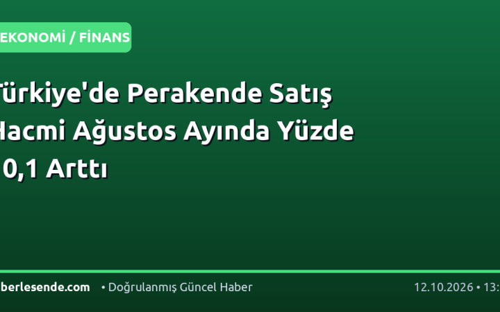 Türkiye'de Perakende Satış Hacmi Ağustos Ayında Yüzde 10,1 Arttı