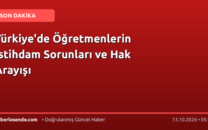 Türkiye'de Öğretmenlerin İstihdam Sorunları ve Hak Arayışı