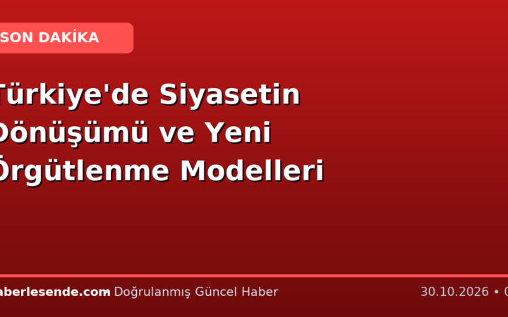 Türkiye'de Siyasetin Dönüşümü ve Yeni Örgütlenme Modelleri