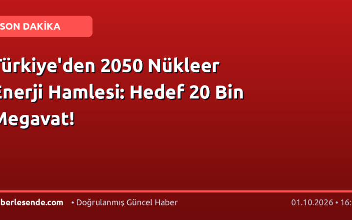 Türkiye'den 2050 Nükleer Enerji Hamlesi: Hedef 20 Bin Megavat!