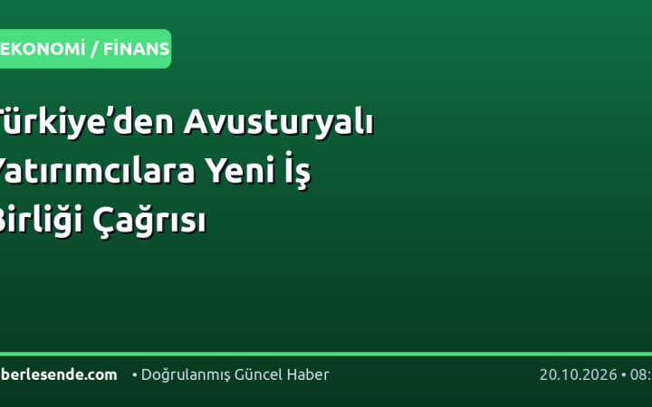 Türkiye’den Avusturyalı Yatırımcılara Yeni İş Birliği Çağrısı
