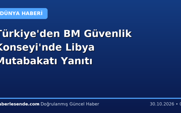 Türkiye'den BM Güvenlik Konseyi'nde Libya Mutabakatı Yanıtı
