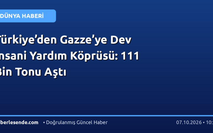 Türkiye’den Gazze’ye Dev İnsani Yardım Köprüsü: 111 Bin Tonu Aştı