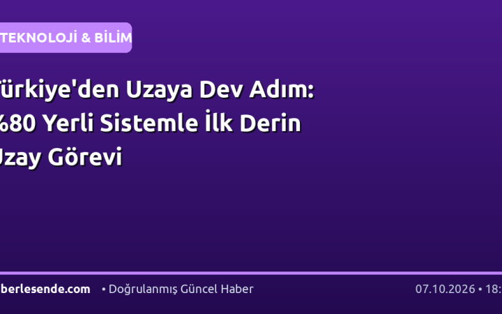 Türkiye'den Uzaya Dev Adım: Yerli Sistemle İlk Derin Uzay Görevi