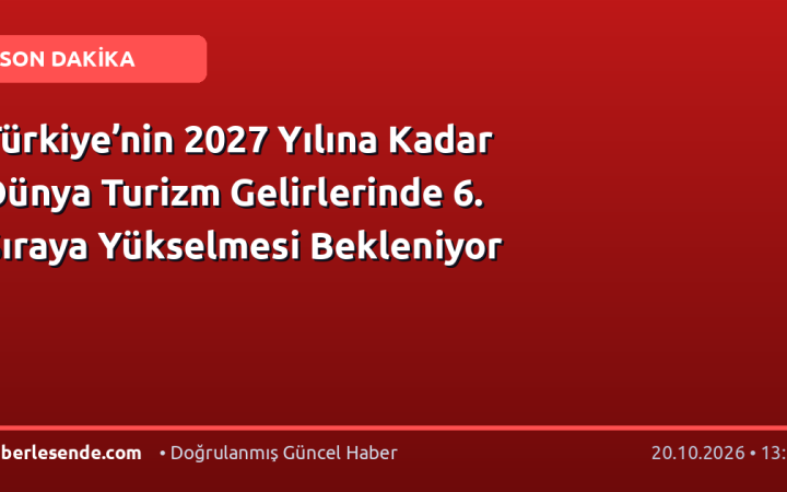 Türkiye’nin 2027 Yılına Kadar Dünya Turizm Gelirlerinde 6. Sıraya Yükselmesi Bekleniyor