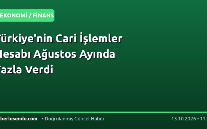 Türkiye'nin Cari İşlemler Hesabı Ağustos Ayında Fazla Verdi