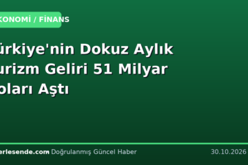 Türkiye'nin Dokuz Aylık Turizm Geliri 51 Milyar Doları Aştı