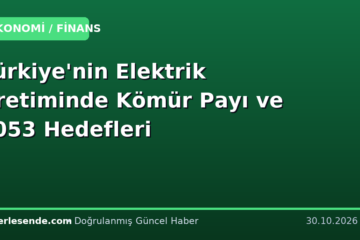 Türkiye'nin Elektrik Üretiminde Kömür Payı ve 2053 Hedefleri