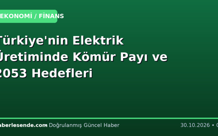 Türkiye'nin Elektrik Üretiminde Kömür Payı ve 2053 Hedefleri