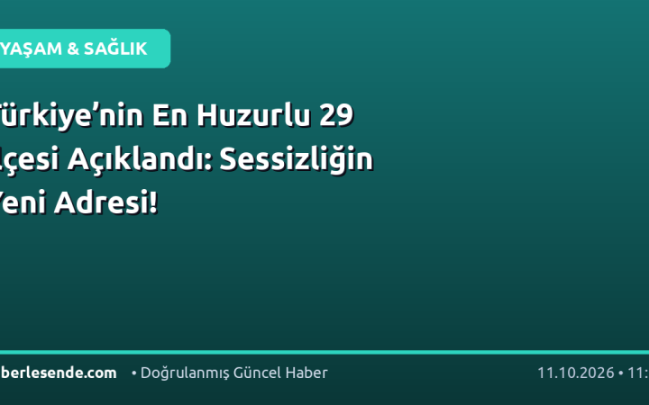 Türkiye’nin En Huzurlu 29 İlçesi Açıklandı: Sessizliğin Yeni Adresi!