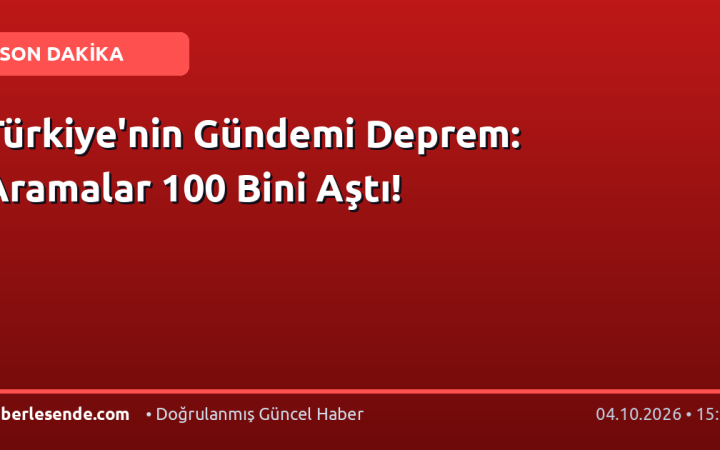 Türkiye'nin Gündemi Deprem: Aramalar 100 Bini Aştı!