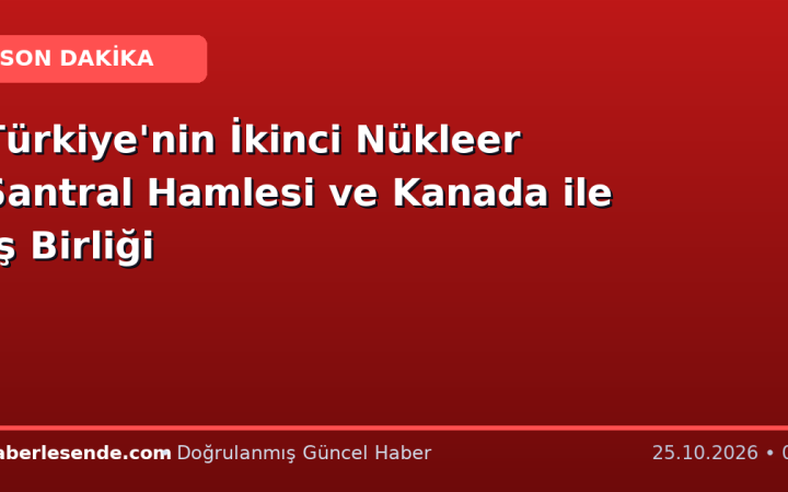 Türkiye'nin İkinci Nükleer Santral Hamlesi ve Kanada ile İş Birliği