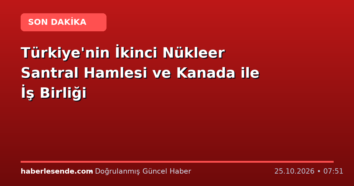 Türkiye'nin İkinci Nükleer Santral Hamlesi ve Kanada ile İş Birliği