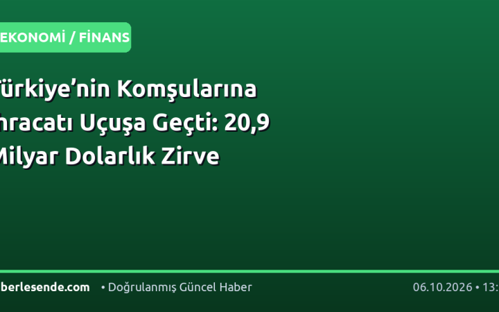 Türkiye’nin Komşularına İhracatı Uçuşa Geçti: 20,9 Milyar Dolarlık Zirve