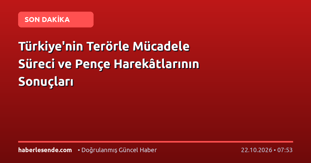 Türkiye'nin Terörle Mücadele Süreci ve Pençe Harekâtlarının Sonuçları
