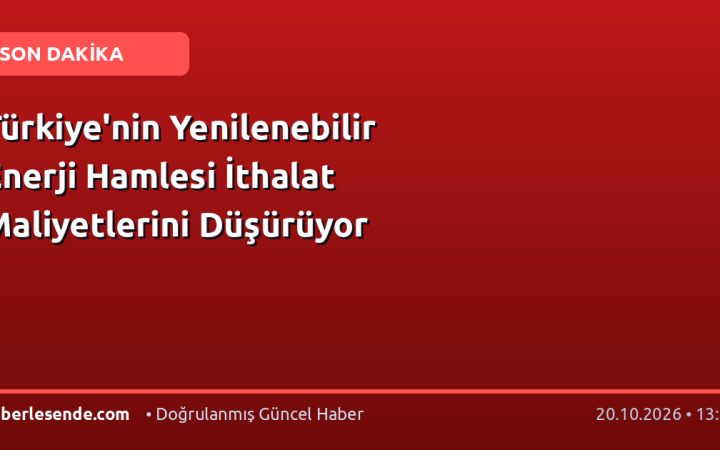 Türkiye'nin Yenilenebilir Enerji Hamlesi İthalat Maliyetlerini Düşürüyor