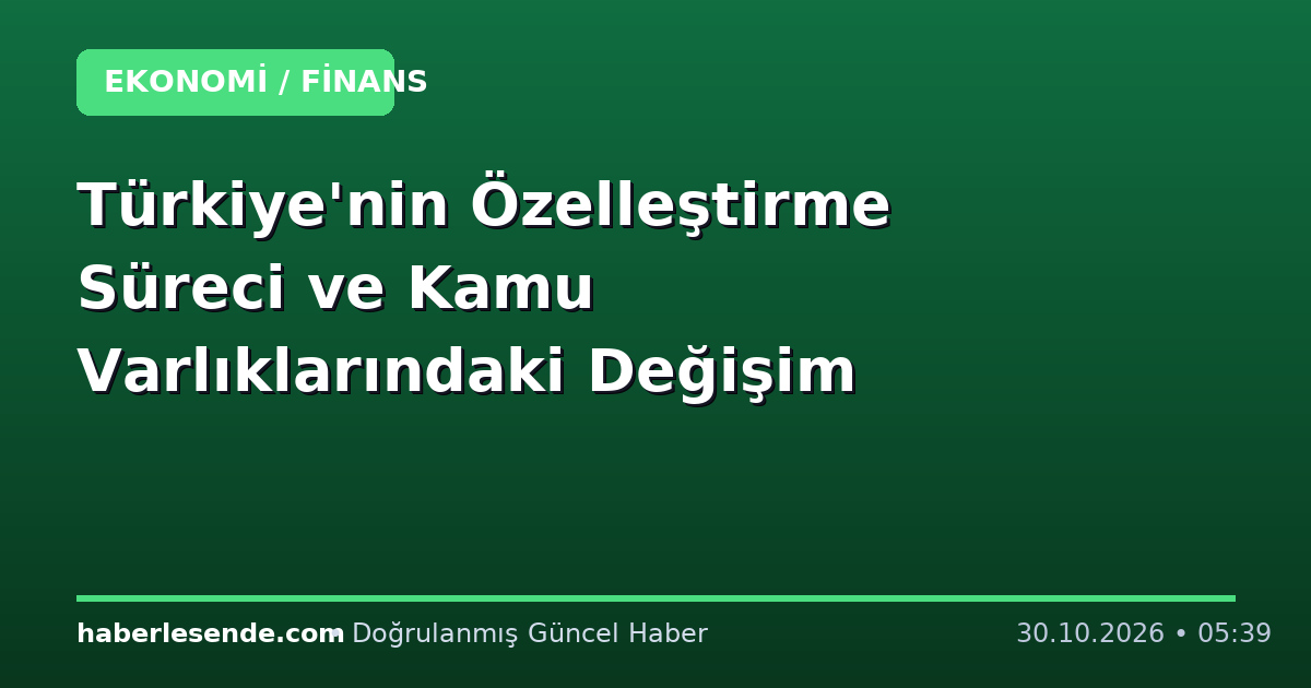 Türkiye'nin Özelleştirme Süreci ve Kamu Varlıklarındaki Değişim