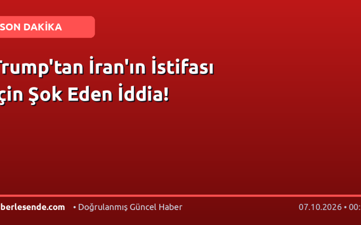 Trump'tan İran'ın İstifası İçin Şok Eden İddia!