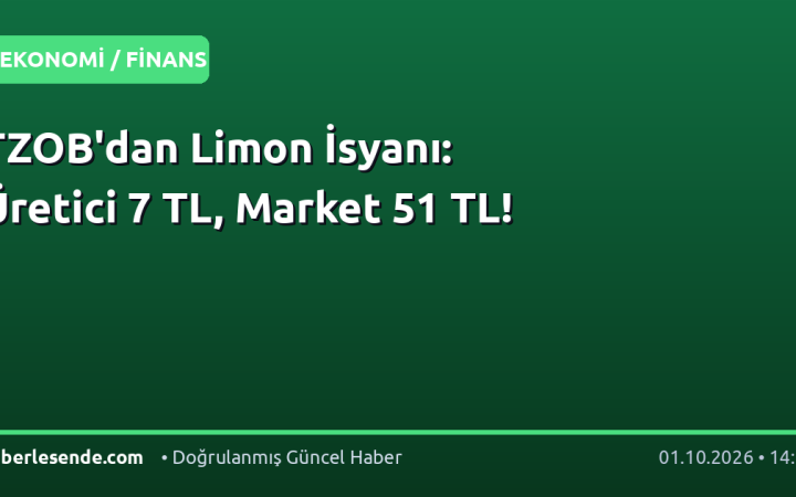 TZOB'dan Limon İsyanı: Üretici 7 TL, Market 51 TL!